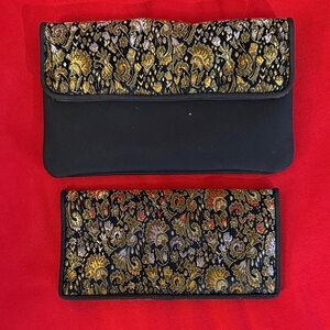 Elegant Black and Gold Clutch Bag